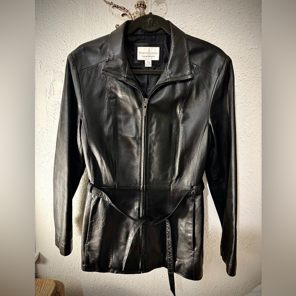 Worthington lambskin mid length jacket. 150.00